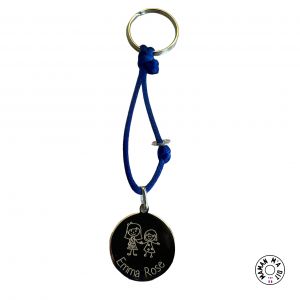 Porte clé médaille 24 mm dessin au choix