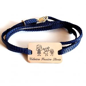 Bracelet homme plaque rectangle famille