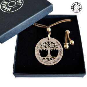 Collier arbre de vie 35 mm argent ou plaqué or
