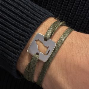Bracelet cible carrée 20 mm chat