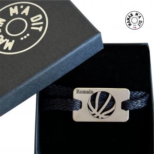 Bracelet ballon de basket plaque 19x31 mm