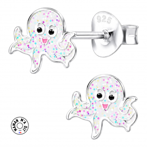 Boucles d'oreilles pieuvre en argent