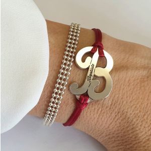 Bracelet lettre B (lettre au choix) sur mesure