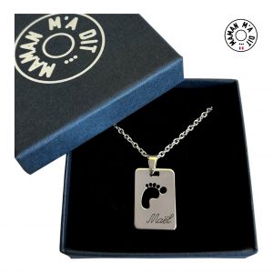 Collier empreinte de pied pendentif 14x21 mm