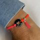 Bracelet cœur 15mm et pompon
