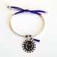 Bracelet demi jonc médaille ronde bulles