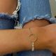 Bracelet demi jonc et perles de culture 4/5 mm baroques