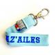 Porte clé brodé turquoise clair