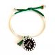 Bracelet demi jonc médaille ronde bulles